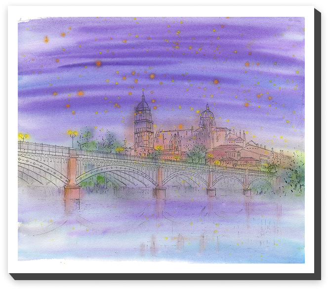 世界遺産　サラマンカの夜は紫